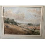 A Watercolour depicting a country scene. Painting size 14.5 x 19.5cms Mount inscribed J. Constable