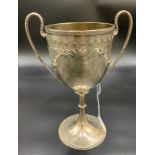 London silver trophy 1874 inscribed to front makers mark indistinct 22cms. high 536gms.Condition