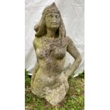 A concrete Cleopatra garden statue. 85cms h.Condition ReportChips to nose, hair & rear base.