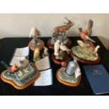 Seven various Border Fine Art figures to include Taking Flight, Red Stag, Barn Owl,Night Watch,
