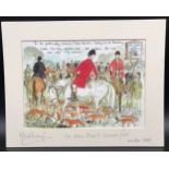 Pen and ink humorous print, Hunt Scene, 'We Draw Blair's Warren Fist', signed to the border by the