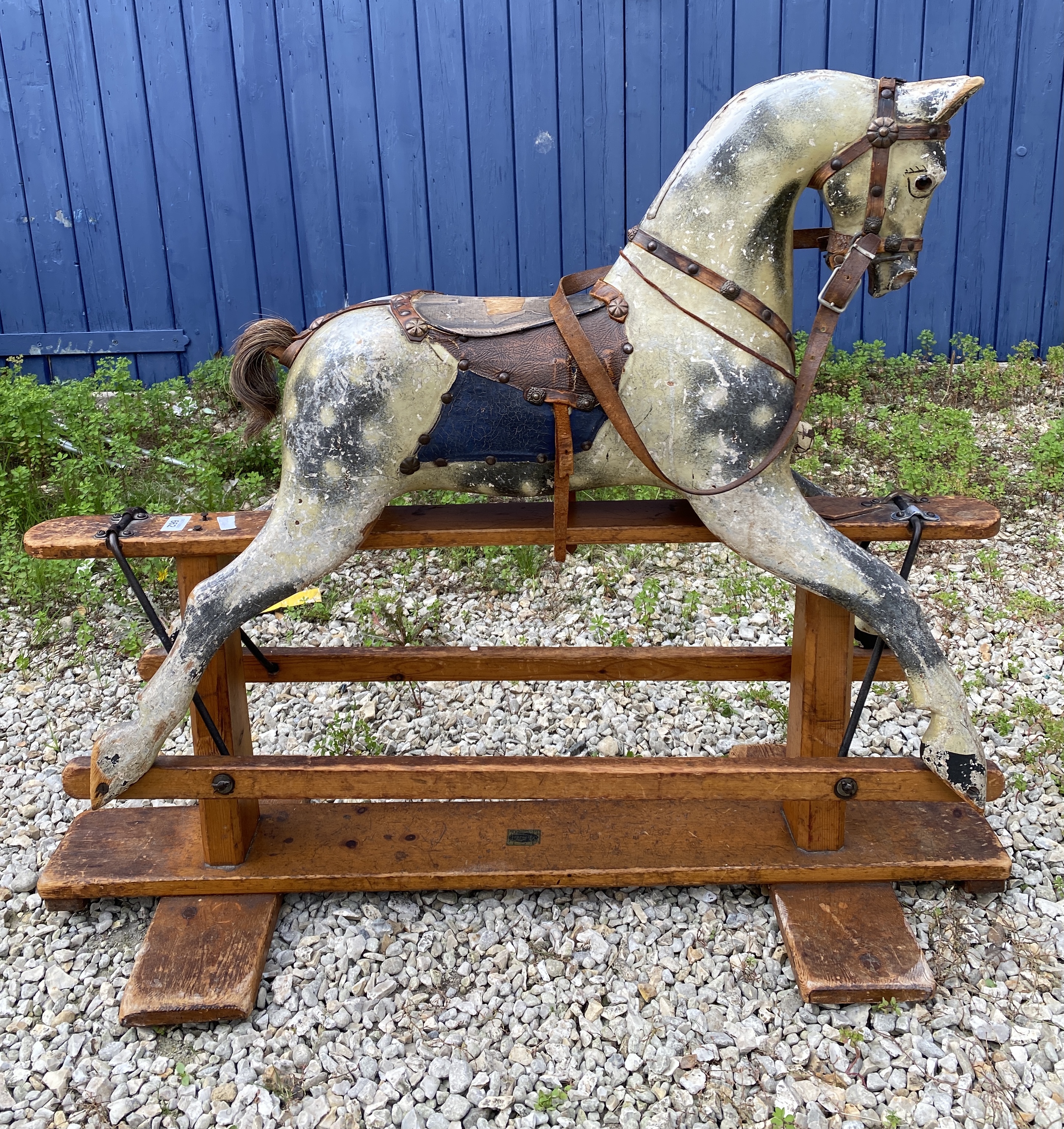 Edwardian wooden rocking horse, BCL Rambler Liverpool label to base. - Image 5 of 12