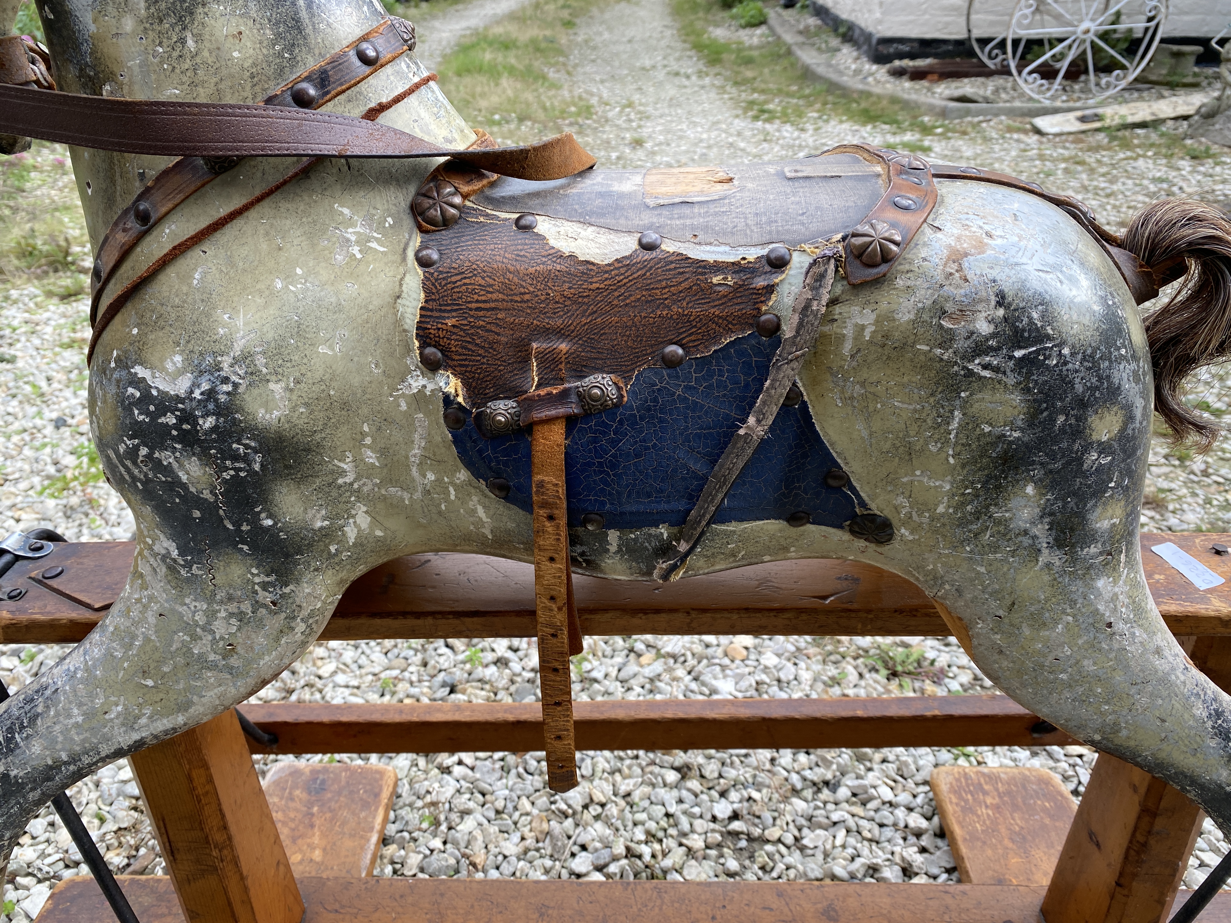 Edwardian wooden rocking horse, BCL Rambler Liverpool label to base. - Image 11 of 12