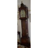 A fine quality 8 day brass faced long case clock by John Wenham of East Dereham. Date and rolling