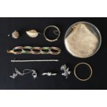 A collection of costume jewellery and a Bagoraft purse in box 12.5cms also includes a very small