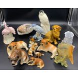 Ceramics to include dogs, Goebel fish, birds, vase and shells etc.Condition ReportChips to fish,