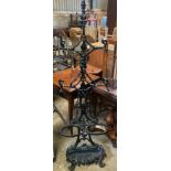 A 19thC cast iron stick stand. 156 h x 50cms w,Condition ReportTwo hooks a/f.