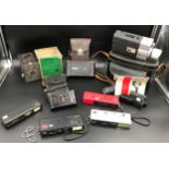 Collection of eight vintage cameras to include Coronet 020 box camera, Kodak No A-127 with case,