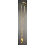 A 9ct gold chain pendant. 2.7gms. 46cms l.Condition ReportGood condition.