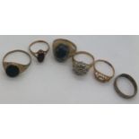 Six various 9ct gold rings. Total weight 18gms.Condition ReportAll a/f.