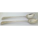 A pair of Georgian stuffing spoons, London 1789, maker Charles Hougham. 30cms l, 208.3gms.