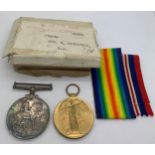 Two WWI service medals DVR. G. Middleton R.A.