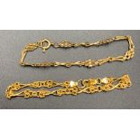 Two 9ct gold chain bracelets. 6.7gms.Condition ReportGood condition.