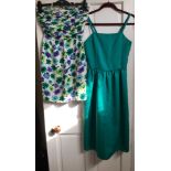 Two dresses to include a Panton by Lisa Pallavicini floral silk dress size 3 on label together