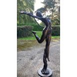 A good quality bronze scantily clad female figure. 214cms h.Condition ReportWear to surfaces in