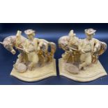 A matching pair of Eichwald figures of a man with a horse.Condition ReportSome rub to the gilt on
