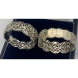 Two 9ct white gold rings. Size Q, 8gms.Condition ReportOne ring damaged.