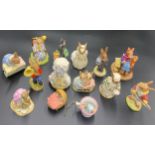 Royal Albert and Royal Doulton figures to include Bride and Groom, Bunnykins, New Baby Bunnykins