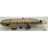 A Lehmann EPL.II clockwork tinplate 652 Zeppelin Airship, approx 19cms.Condition ReportIn working