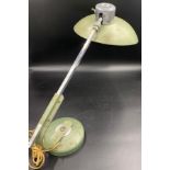 A French green and chrome rotating/extending desk lamp by Ferdinand Solère.Condition ReportSome