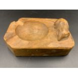 A Robert Mouseman Thompson ashtray. 10 x 7.5cms.