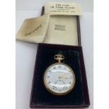 A Garrard gold filled pocket watch in original box with papers with B.R. Eastern Region G. Middleton