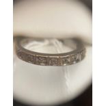 A 9ct white gold diamond set ring. Size N. 2.7gms.