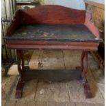 A 19thC stained pine washstand with galleried back. 88 w x 53 d x 96cms h.Condition ReportSome