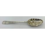 A Georgian berry spoon, London 1751, maker Thomas Wallis.