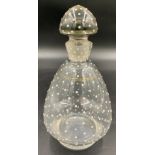 A clear glass and polka dot decanter. 22cms h.Condition ReportGood condition.