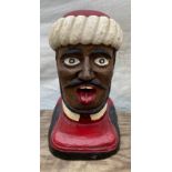 A plaster chemist gaper display head. 25cms h. Inscribed to back Xanoria.Condition ReportGood