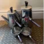 Lundtofte Denmark stainless steel and rosewood tea service.Condition ReportSurface scratches and