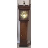 A John Collins Wattisfield, 30hr longcase clock, brass dial. 208cms h. 28.5cms d.Condition