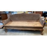 An oriental hard wood bench. 178cms l x 66cms x d x87cms h.Condition ReportRepair to seat, otherwise
