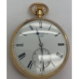 An 18ct gold gentleman's keyless pocket watch by Webster, Queen Victoria Street London No. 16967.