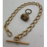 An 18ct gold watch chain together with a gilt fob.