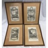 Set of four framed engraved prints. Engraved for Middletons Complete System of Geography. "Various