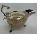 Silver sauce boat, Sheffield 1913, maker Atkin Brothers, 202gms total.Condition ReportGood