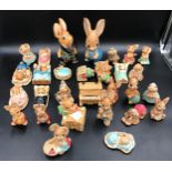 A collection of 30 Pendelfin figurines. Two largest 20cms h.Condition Report16 small ones with chips