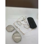 Three pairs of vintage spectacles, including 2 yellow metal.Condition ReportOne pair a/f.