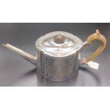 Good quality bright cut, shaped teapot by Charles Aldridge 1787 15cms h. 471gms.Condition