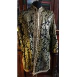 A black and gold lined jacket with details to trim size 10 and a black Koupy french crepe and