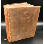 A large leather bound Book of the Common Prayer belonging to Mary Gray 1797. 29.5cms l x 24cms w x