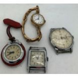 Four vintage watches to include a Clerval non magnetic chronometer watch 225152 to rear.Condition