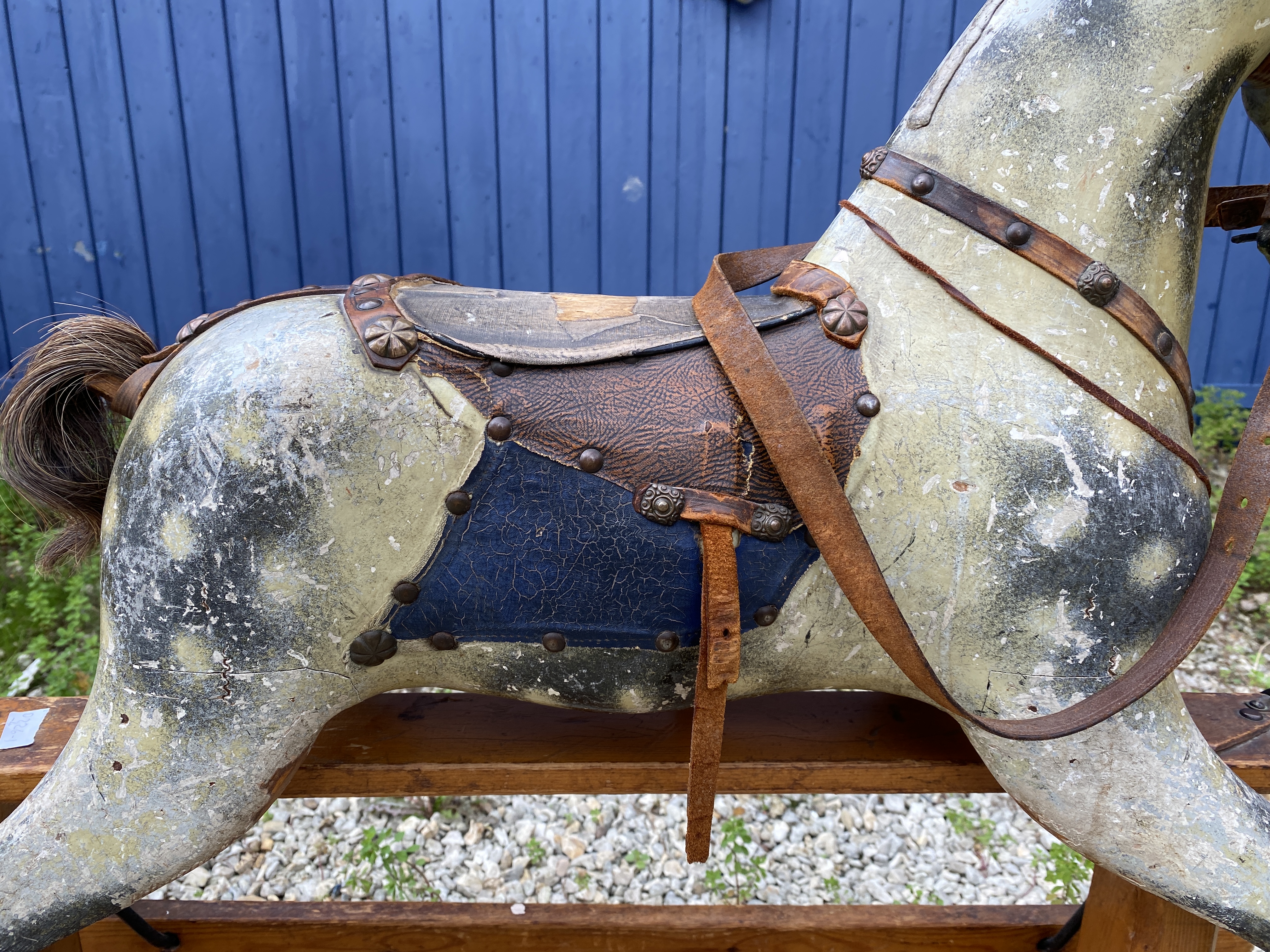 Edwardian wooden rocking horse, BCL Rambler Liverpool label to base. - Image 12 of 12