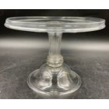 A large glass tazza circa 1785 with a circular galleried top and a generous moulded Silesian stem