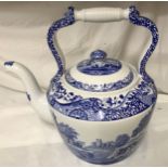 Spode Italian blue and white large kettle height to handle 32cms.Condition ReportVery good