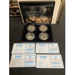 A Royal Mint cased set of four proof 5 Yuan silver coins depicting the Chinese Terracotta Army (