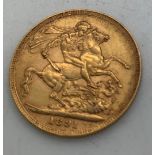 A Victorian full Sovereign 1891.