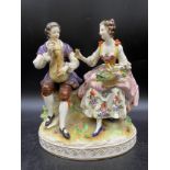 A Continental porcelain figurine with Augustus Rex Meissen mark to base circa 1900. 23cms h.